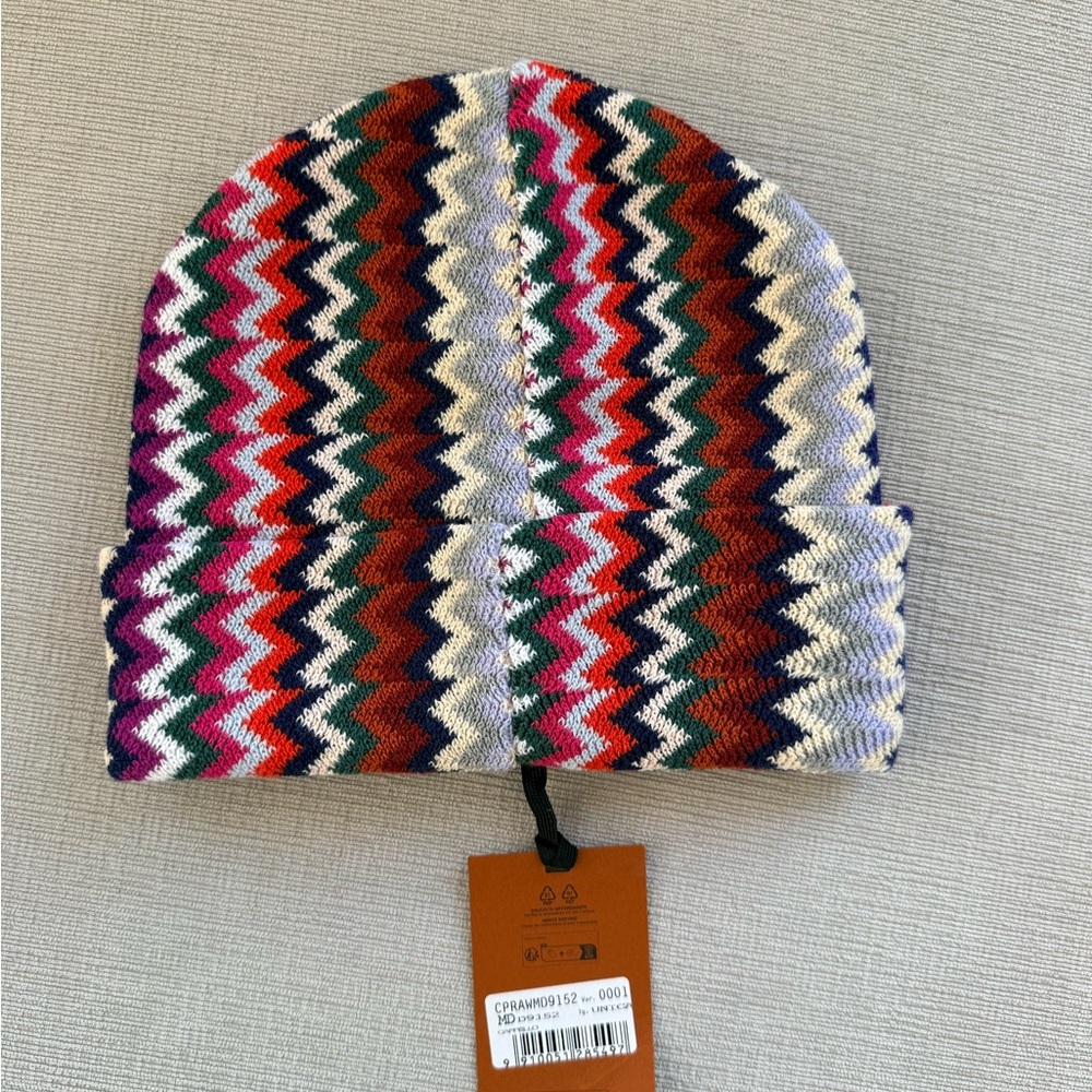 NWT Authentic MISSONI Multicolor Zigzag Knit Bean… - image 3